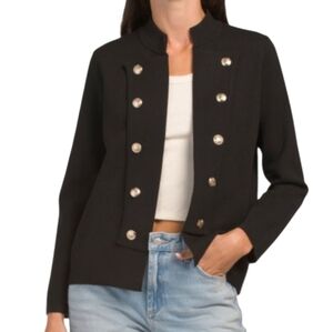 Jones New York Military Band Cardigan Topper